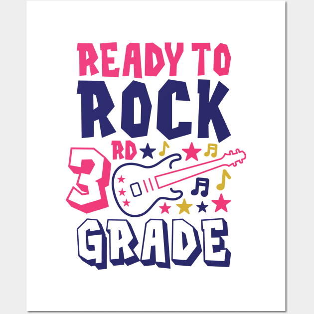Ready to Rock 3rd Grade Back to School Student Kids Wall Art by ThreadSupreme